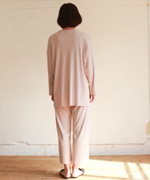 Auntie Rosa（アンティローザ）の「【Auntie Rosa】リブセットアップ（Tシャツ/カットソー・レディース・ベージュ/ブラック・FREE）」の13枚目の写真