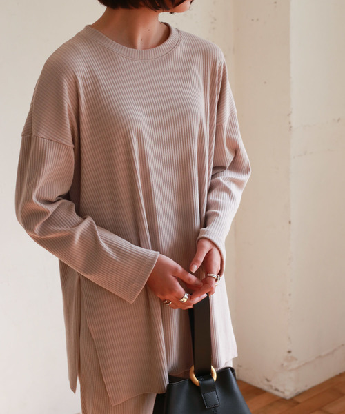 Auntie Rosa（アンティローザ）の「【Auntie Rosa】リブセットアップ（Tシャツ/カットソー・レディース・ベージュ/ブラック・FREE）」の15枚目の写真