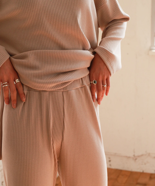 Auntie Rosa（アンティローザ）の「【Auntie Rosa】リブセットアップ（Tシャツ/カットソー・レディース・ベージュ/ブラック・FREE）」の20枚目の写真