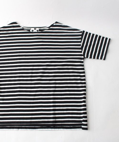 antiqua（アンティカ）の「ボーダーワイドＴ（Tシャツ/カットソー・レディース・ホワイト×ブラック/ブラック×ホワイト・FREE）」の7枚目の写真
