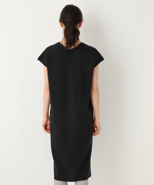 GLOBAL WORK（グローバルワーク）の「洗えるヌキエリVネックワンピ半袖/834288（ワンピース・レディース・ダークブルー/オレンジ系その他/ライトベージュ・FREE）」の9枚目の写真