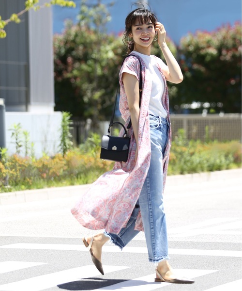 La TOTALITE(ラトータリテ)の「LIBERTY Vネックシャツワンピース【手洗い可能】◆(ワンピース・レディース・レッド/ボルドー/ピンク系その他・FREE)」の7枚目の写真