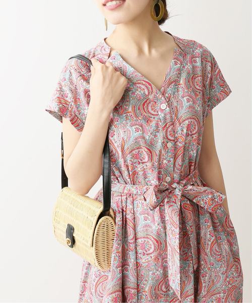 La TOTALITE(ラトータリテ)の「LIBERTY Vネックシャツワンピース【手洗い可能】◆(ワンピース・レディース・レッド/ボルドー/ピンク系その他・FREE)」の15枚目の写真