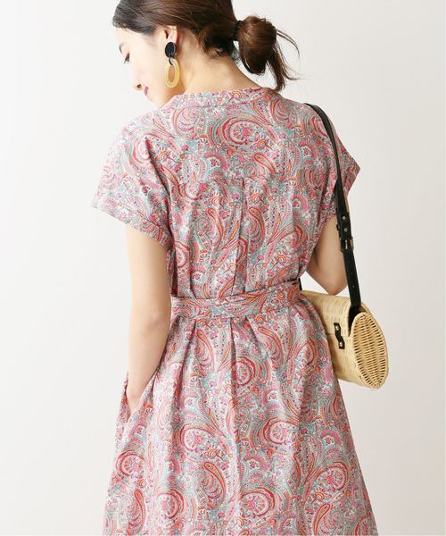La TOTALITE(ラトータリテ)の「LIBERTY Vネックシャツワンピース【手洗い可能】◆(ワンピース・レディース・レッド/ボルドー/ピンク系その他・FREE)」の18枚目の写真