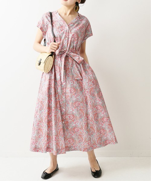 La TOTALITE(ラトータリテ)の「LIBERTY Vネックシャツワンピース【手洗い可能】◆(ワンピース・レディース・レッド/ボルドー/ピンク系その他・FREE)」の22枚目の写真