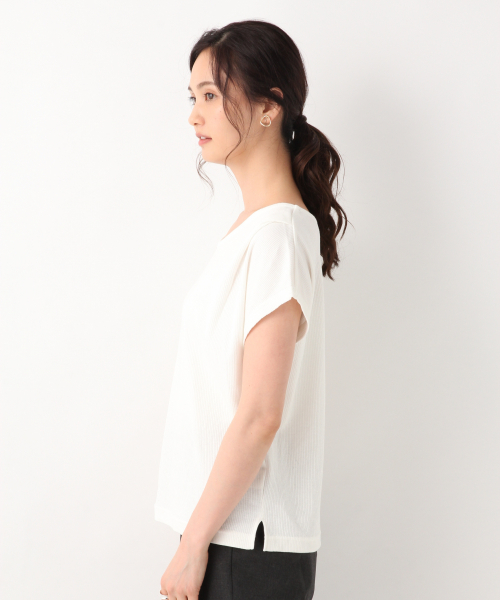 GLOBAL WORK(グローバルワーク)の「サラサラTリブフレンチプルオーバー/843100(Tシャツ/カットソー・レディース・ホワイト/ブラック/その他/グリーン系その他7・MEDIUM/LARGE)」の9枚目の写真
