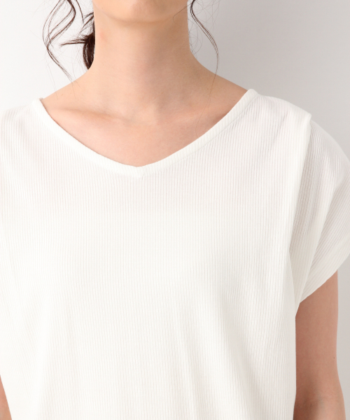 GLOBAL WORK(グローバルワーク)の「サラサラTリブフレンチプルオーバー/843100(Tシャツ/カットソー・レディース・ホワイト/ブラック/その他/グリーン系その他7・MEDIUM/LARGE)」の11枚目の写真