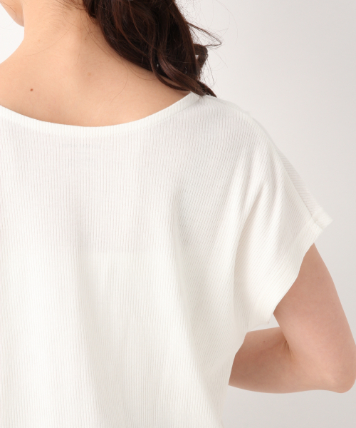 GLOBAL WORK(グローバルワーク)の「サラサラTリブフレンチプルオーバー/843100(Tシャツ/カットソー・レディース・ホワイト/ブラック/その他/グリーン系その他7・MEDIUM/LARGE)」の14枚目の写真
