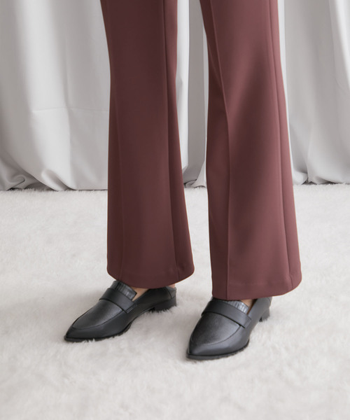 STUDIOUS ステュディオス ウォッシャブルフレアパンツ ピンクパンツ STUDIOUS（ステュディオス）の「【STUDIOUS】ウォッシャブル