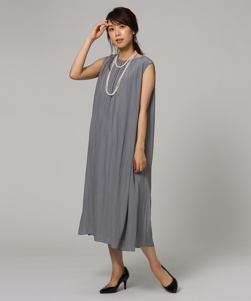 フレアノースリーブワンピース ワンピース ワンピース Untitled アンタイトル のファッション セール L パウダリーデシン