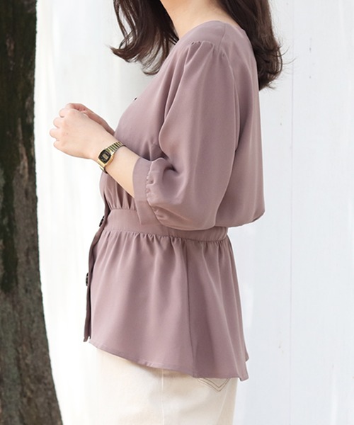 PairPair（ペアペア）の「デカボタンペプラムブラウス（シャツ/ブラウス・レディース・ブラック/ベージュ/モカ・FREE）」の17枚目の写真