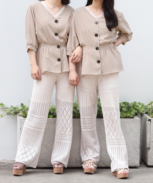 PairPair（ペアペア）の「デカボタンペプラムブラウス（シャツ/ブラウス・レディース・ブラック/ベージュ/モカ・FREE）」の19枚目の写真