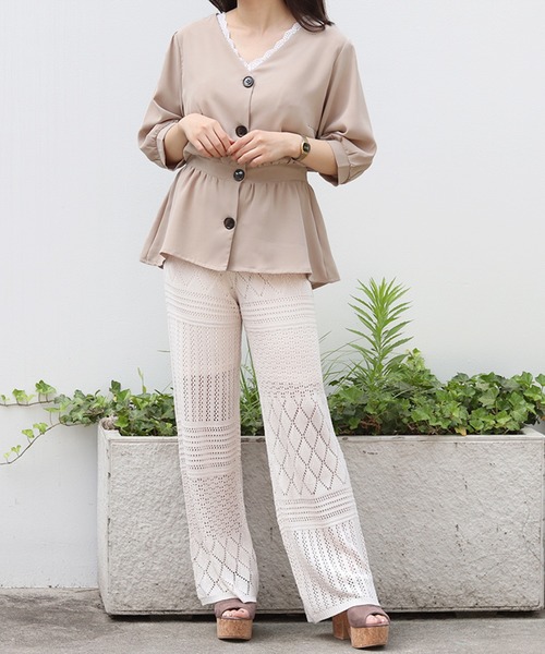 PairPair（ペアペア）の「デカボタンペプラムブラウス（シャツ/ブラウス・レディース・ブラック/ベージュ/モカ・FREE）」の20枚目の写真