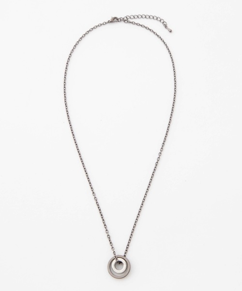 WEGO(ウィゴー)の「WEGO/2リングチェーンネックレス(ネックレス・メンズ・シルバー/ブラック・FREE)」の6枚目の写真