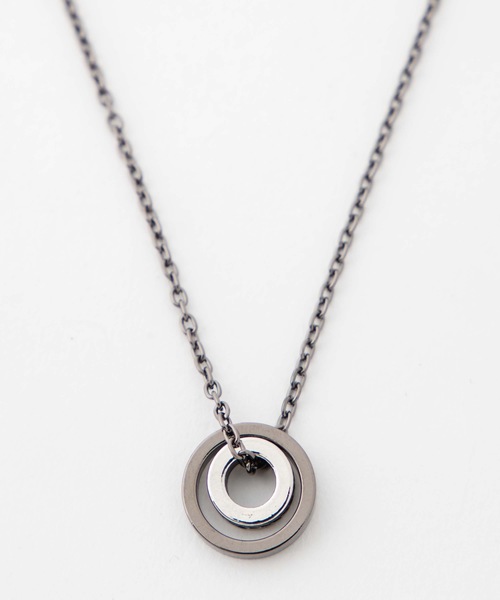 WEGO(ウィゴー)の「WEGO/2リングチェーンネックレス(ネックレス・メンズ・シルバー/ブラック・FREE)」の7枚目の写真