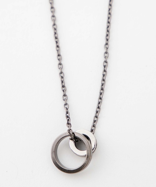 WEGO(ウィゴー)の「WEGO/2リングチェーンネックレス(ネックレス・メンズ・シルバー/ブラック・FREE)」の8枚目の写真
