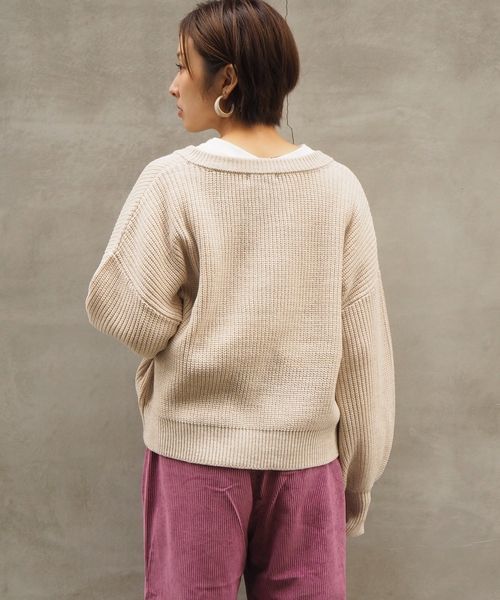 tiptop(ティップトップ)の「<pocket>【ZOZO限定アイテム】バルキーキーネックプルオーバー(ニット/セーター・レディース・ベージュ/ブラウン/アイボリー・FREE)」の6枚目の写真
