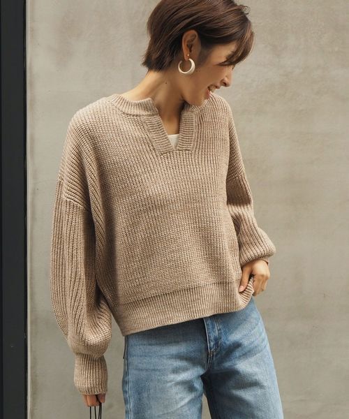 tiptop(ティップトップ)の「<pocket>【ZOZO限定アイテム】バルキーキーネックプルオーバー(ニット/セーター・レディース・ベージュ/ブラウン/アイボリー・FREE)」の11枚目の写真