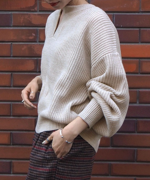 tiptop(ティップトップ)の「<pocket>【ZOZO限定アイテム】バルキーキーネックプルオーバー(ニット/セーター・レディース・ベージュ/ブラウン/アイボリー・FREE)」の22枚目の写真