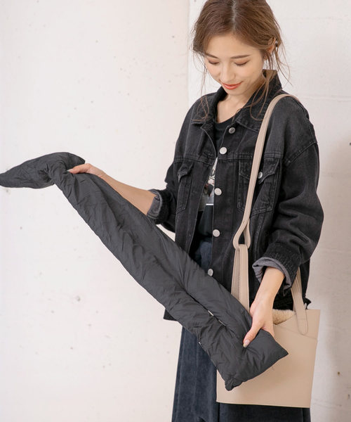 KOBE LETTUCE（コウベレタス）の「ポケッタブル中綿コンパクト（ネックウォーマー/スヌード・レディース・ブラック/グレー/イエロー・FREE）」の13枚目の写真