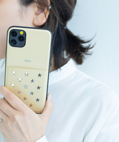 kajsa（カイサ）の「〈Kajsa/カイサ〉Polka Star Pocket Backcase/ポルカスターポケットケース（スマホケース/カバー・レディース・ブラック/シルバー/ゴールド/ダークブルー/バーガンディー/パープル/ベージュ/マジェンタ/ピンク/スカイブルー・P/MAX/ 11/12/mini）」の10枚目の写真