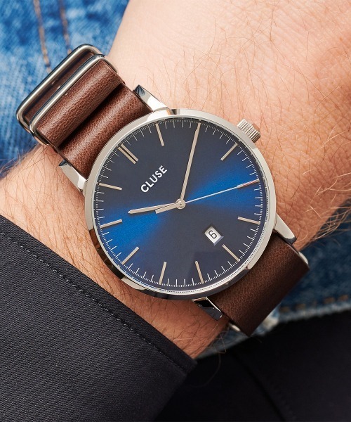 珍しい Silver Aravis Cluse クルース アラヴィス レザーベルト Nato シルバー アナログ腕時計 Sutevalle Org