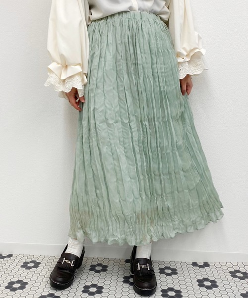 apres jour（アプレジュール）の「ラメクロスクリンクルスカート【ZOZOTOWN限定アイテム】（スカート・レディース・ライトベージュ/ライトブルー/モカ/ミント/オフホワイト/ブラック・フリー）」の5枚目の写真