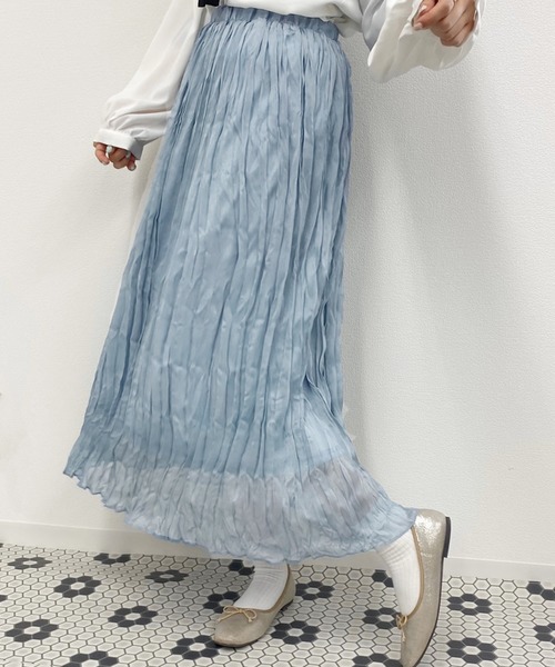 apres jour（アプレジュール）の「ラメクロスクリンクルスカート【ZOZOTOWN限定アイテム】（スカート・レディース・ライトベージュ/ライトブルー/モカ/ミント/オフホワイト/ブラック・フリー）」の6枚目の写真