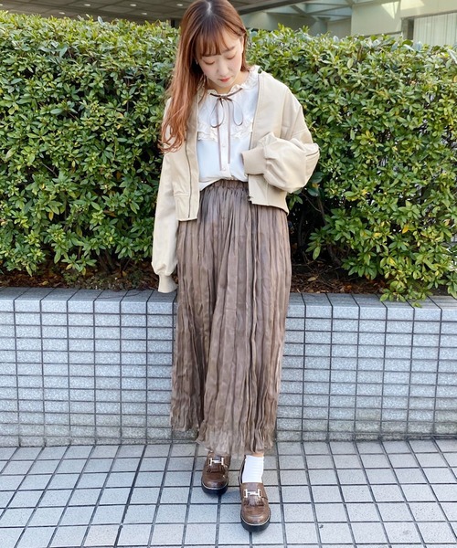 apres jour（アプレジュール）の「ラメクロスクリンクルスカート【ZOZOTOWN限定アイテム】（スカート・レディース・ライトベージュ/ライトブルー/モカ/ミント/オフホワイト/ブラック・フリー）」の11枚目の写真