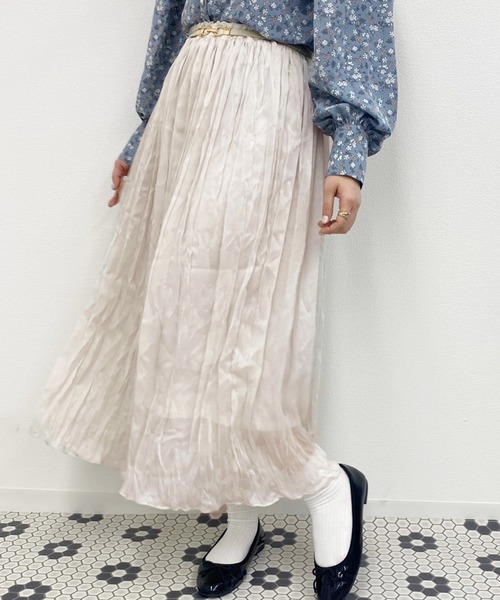 apres jour（アプレジュール）の「ラメクロスクリンクルスカート【ZOZOTOWN限定アイテム】（スカート・レディース・ライトベージュ/ライトブルー/モカ/ミント/オフホワイト/ブラック・フリー）」の14枚目の写真