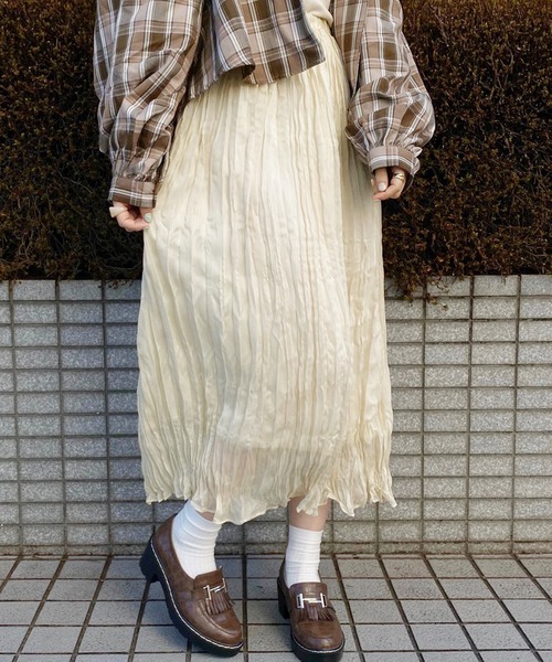 apres jour（アプレジュール）の「ラメクロスクリンクルスカート【ZOZOTOWN限定アイテム】（スカート・レディース・ライトベージュ/ライトブルー/モカ/ミント/オフホワイト/ブラック・フリー）」の21枚目の写真