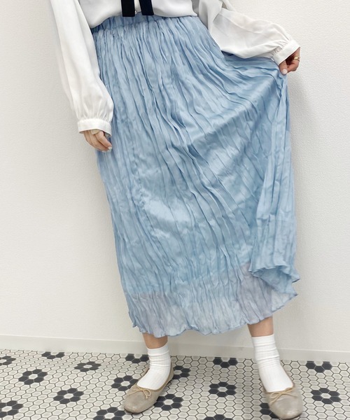 apres jour（アプレジュール）の「ラメクロスクリンクルスカート【ZOZOTOWN限定アイテム】（スカート・レディース・ライトベージュ/ライトブルー/モカ/ミント/オフホワイト/ブラック・フリー）」の12枚目の写真