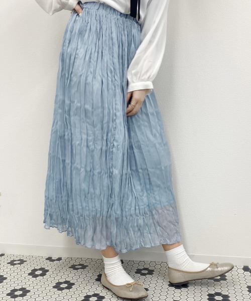 apres jour（アプレジュール）の「ラメクロスクリンクルスカート【ZOZOTOWN限定アイテム】（スカート・レディース・ライトベージュ/ライトブルー/モカ/ミント/オフホワイト/ブラック・フリー）」の15枚目の写真