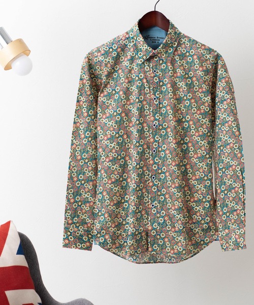 Gabicci(ガビッチ)の「Maddox Street フラワープリントシャツ(シャツ/ブラウス・メンズ・ブルー/ブラウン・SMALL/MEDIUM/LARGE)」の2枚目の写真