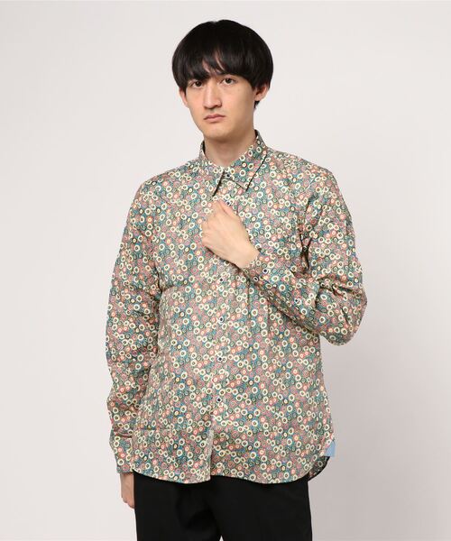 シャツ Maddox Street フローラルシャツ メンズ レディース マドックスストリートロンドン 長袖シャツ 花柄 M ネイビー - メルカリ