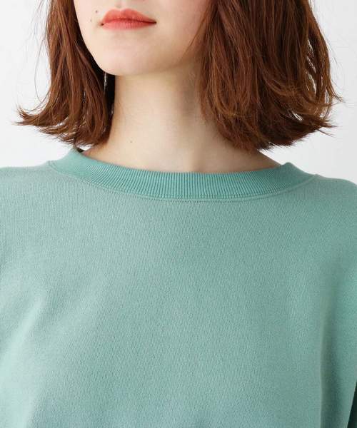 grove（グローブ）の「サイドスリット裏毛クルーネックプルオーバー（スウェット・レディース・ダークグリーン/オフホワイト/ライトベージュ・02/03）」の7枚目の写真