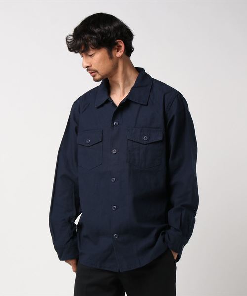 HOUSTON(ヒューストン)の「【 HOUSTON / ヒューストン 】Military Shirts 40232(シャツ/ブラウス・メンズ・ベージュ/ネイビー・X-LARGE)」の5枚目の写真