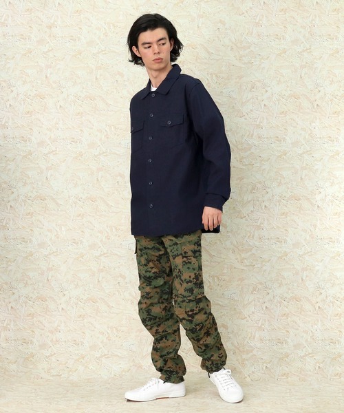 HOUSTON(ヒューストン)の「【 HOUSTON / ヒューストン 】Military Shirts 40232(シャツ/ブラウス・メンズ・ベージュ/ネイビー・X-LARGE)」の10枚目の写真