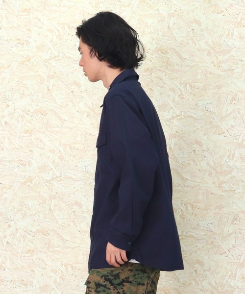 HOUSTON(ヒューストン)の「【 HOUSTON / ヒューストン 】Military Shirts 40232(シャツ/ブラウス・メンズ・ベージュ/ネイビー・X-LARGE)」の9枚目の写真