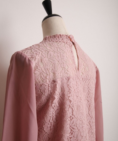 tocco closet(トッコ クローゼット)の「レース切替シフォンスリーブブラウス(シャツ/ブラウス・レディース・オフホワイト/ピンク・M)」の16枚目の写真