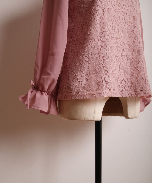 tocco closet(トッコ クローゼット)の「レース切替シフォンスリーブブラウス(シャツ/ブラウス・レディース・オフホワイト/ピンク・M)」の10枚目の写真