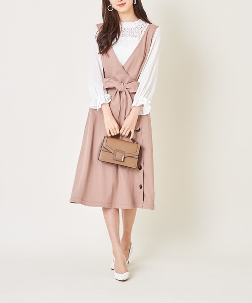 tocco closet(トッコ クローゼット)の「レース切替シフォンスリーブブラウス(シャツ/ブラウス・レディース・オフホワイト/ピンク・M)」の18枚目の写真