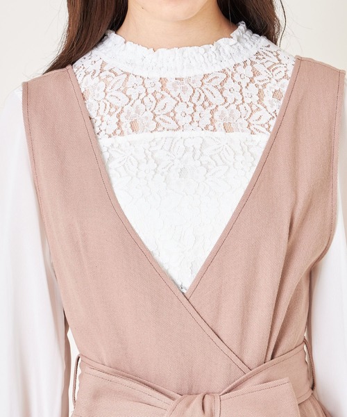 tocco closet(トッコ クローゼット)の「レース切替シフォンスリーブブラウス(シャツ/ブラウス・レディース・オフホワイト/ピンク・M)」の17枚目の写真