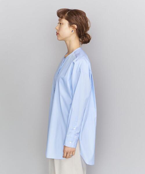 BEAUTY&YOUTH UNITED ARROWS（ビューティーアンドユースユナイテッドアローズ）の「BY ヘンリーネックチュニックブラウス◆（シャツ/ブラウス・レディース・ホワイト/ライトブルー・FREE）」の3枚目の写真