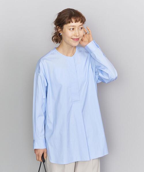 BEAUTY&YOUTH UNITED ARROWS（ビューティーアンドユースユナイテッドアローズ）の「BY ヘンリーネックチュニックブラウス◆（シャツ/ブラウス・レディース・ホワイト/ライトブルー・FREE）」の16枚目の写真