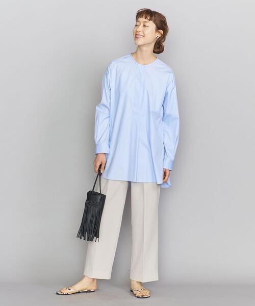 BEAUTY&YOUTH UNITED ARROWS（ビューティーアンドユースユナイテッドアローズ）の「BY ヘンリーネックチュニックブラウス◆（シャツ/ブラウス・レディース・ホワイト/ライトブルー・FREE）」の17枚目の写真