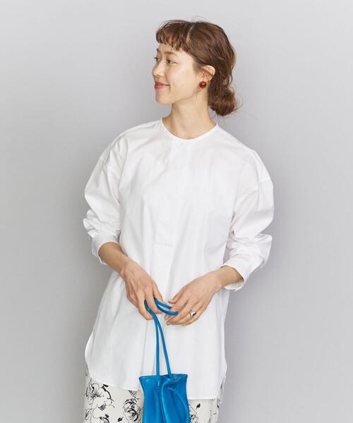 BEAUTY&YOUTH UNITED ARROWS（ビューティーアンドユースユナイテッドアローズ）の「BY ヘンリーネックチュニックブラウス◆（シャツ/ブラウス・レディース・ホワイト/ライトブルー・FREE）」の18枚目の写真