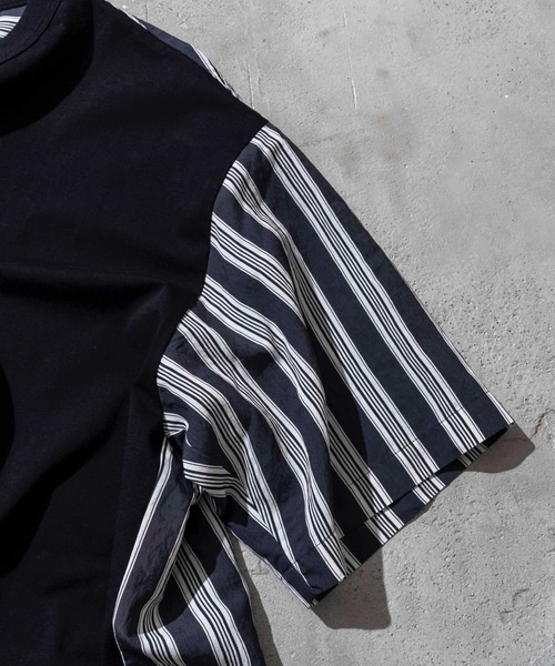 MAISON SPECIAL（メゾンスペシャル）の「《ユニセックスアイテム》ウーブンコンビプライムオーバーTシャツ【MAISON SPECIAL/メゾンスペシャル】（Tシャツ/カットソー・メンズ・ブラック/グリーン/オフホワイト/ホワイト・44/46）」の20枚目の写真