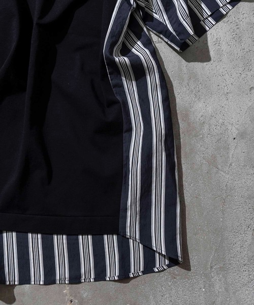 MAISON SPECIAL（メゾンスペシャル）の「《ユニセックスアイテム》ウーブンコンビプライムオーバーTシャツ【MAISON SPECIAL/メゾンスペシャル】（Tシャツ/カットソー・メンズ・ブラック/グリーン/オフホワイト/ホワイト・44/46）」の21枚目の写真