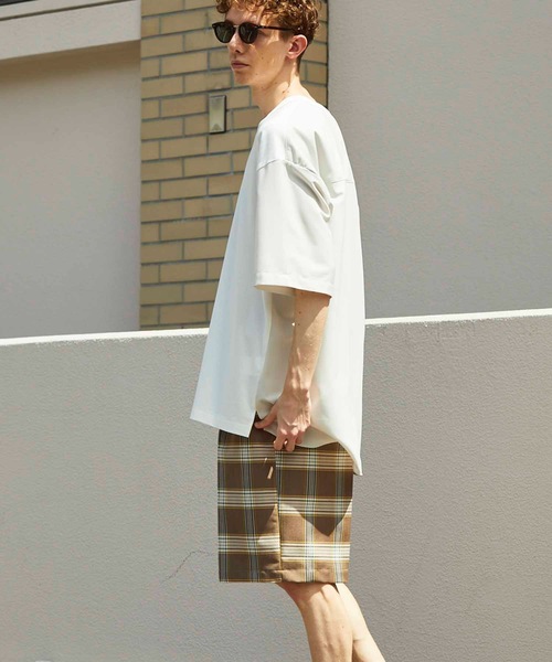 MAISON SPECIAL（メゾンスペシャル）の「《ユニセックスアイテム》ウーブンコンビプライムオーバーTシャツ【MAISON SPECIAL/メゾンスペシャル】（Tシャツ/カットソー・メンズ・ブラック/グリーン/オフホワイト/ホワイト・44/46）」の10枚目の写真